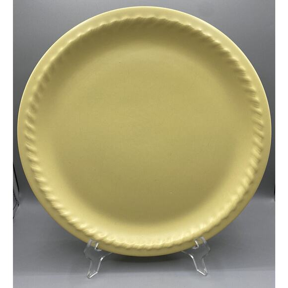 Metlox Plate Charger Chop California Pottery Mission Bell Round Yellow Vintage - Picture 1 of 7